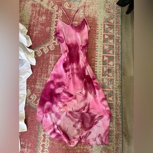 Floral tie dyed pink sheer sundress